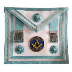 Irish Master Mason Master Apron with Lodge Badge Real Leather