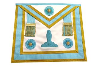 Master Mason Apron with Lodge logo Gold trimmed