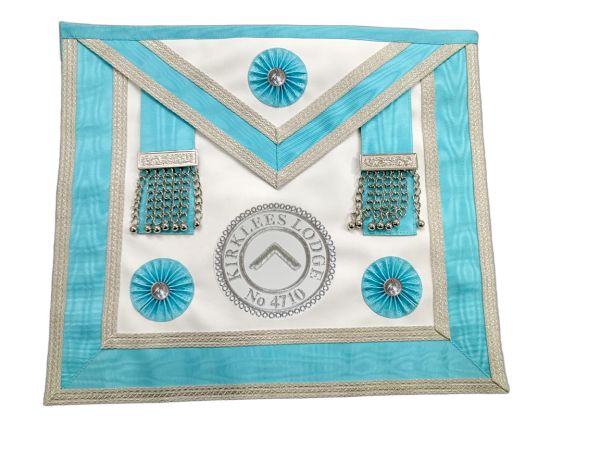 Master Mason Apron with Silver Lodge Badge Genuine Leather #3