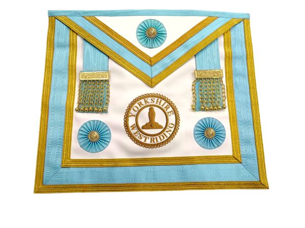 Centennial Master Mason Apron with Lodge Badge, Real Leather
