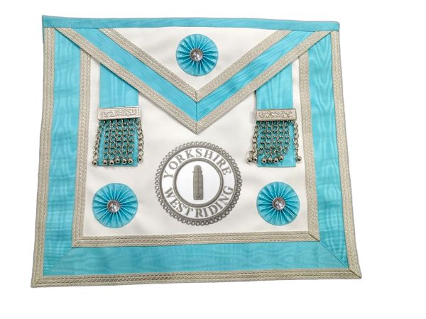 Master Mason Apron with Silver Lodge Badge Genuine Leather