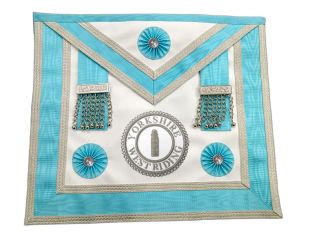 Master Mason Apron with Silver Lodge Badge Genuine Leather