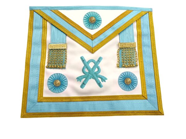 Master Mason Apron with Lodge logo Gold trimmed #2
