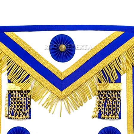 Traditional Quality Master Master Apron Royal Blue with Fringe #3
