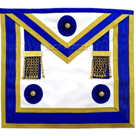 Centennial MM Apron Royal Blue Gold Trim, Real Leather