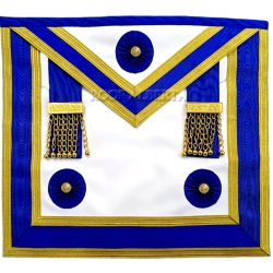 Centennial MM Apron Royal Blue Gold Trim, Real Leather
