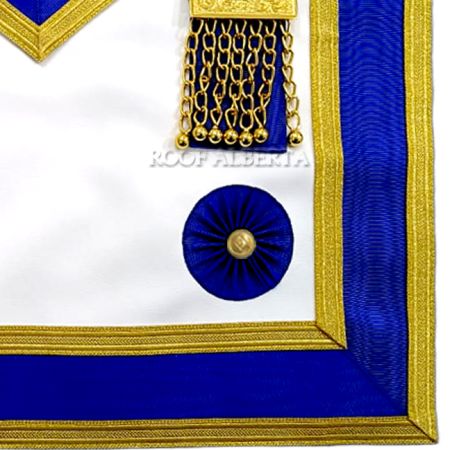 Centennial MM Apron Royal Blue Gold Trim, Real Leather #2