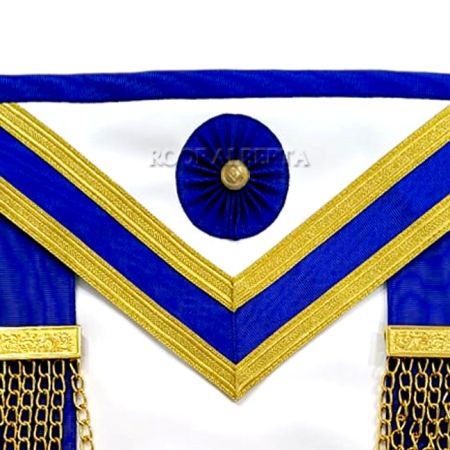 Centennial MM Apron Royal Blue Gold Trim, Real Leather #3