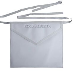 Entered Apprentice White Lambskin Presentation Apron 12 x 12 in rope belt