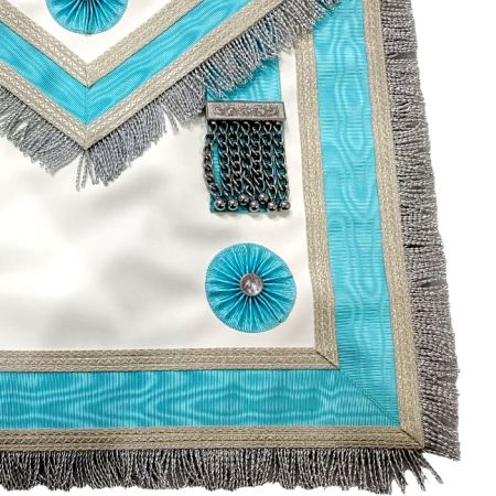 Traditional Quality Lambskin Leather Silver MM Apron with Fringe #2
