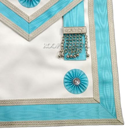 Master Mason Apron with Silver Lodge Badge Genuine Leather #2
