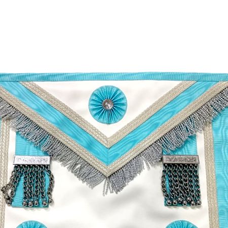 Traditional Quality Lambskin Leather Silver MM Apron with Fringe #3