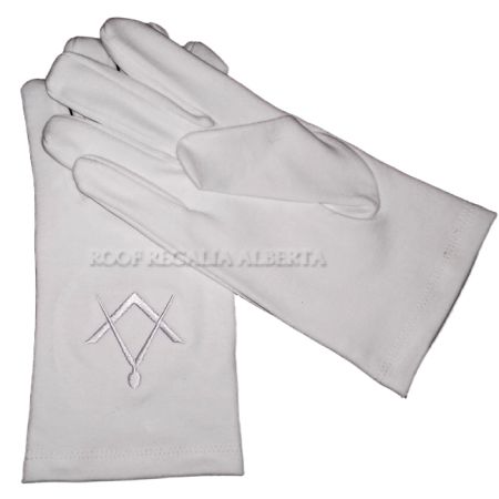 Masonic Cotton gloves white Logo