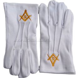 Master Mason Gloves with Gold Logo