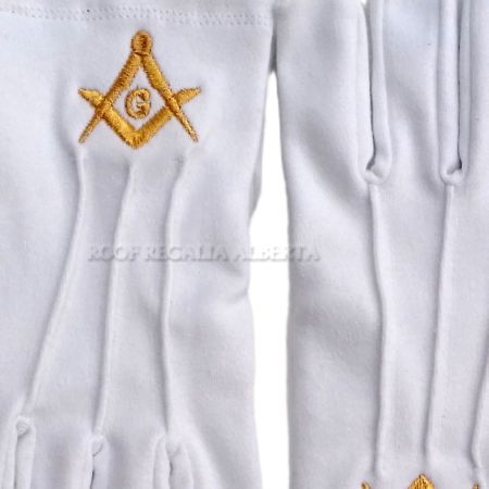 Master Mason Gloves with Gold Logo #2