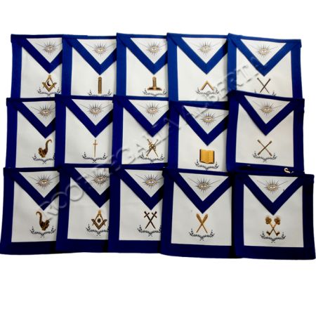 Blue Lodge Officer Apron Gold Blue