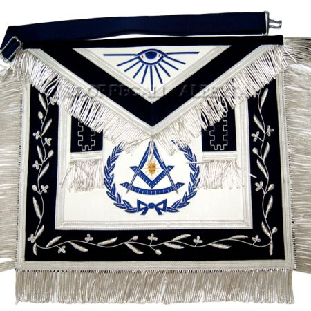 Past Master Aprons in Blue velvet