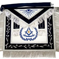 Past Master Aprons in Blue velvet